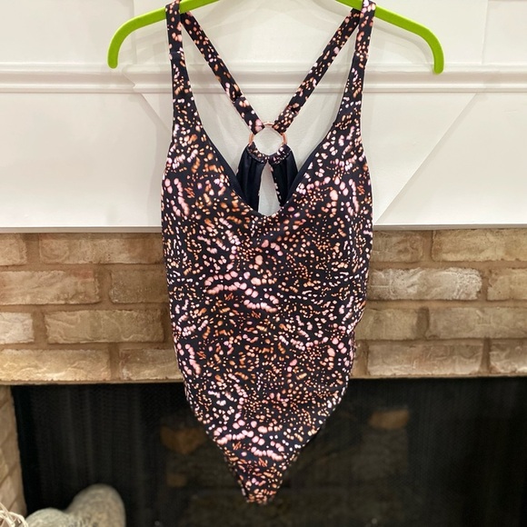 Victoria’s Secret Looped Back VNeck One Piece Swimsuit Swimwear L - Picture 3 of 7